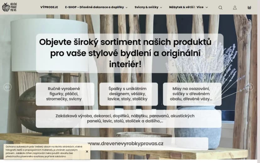 E-shop Dřevěné výrobky pro vás, dřevěné dekorace, figurky a doplňky do domácnosti