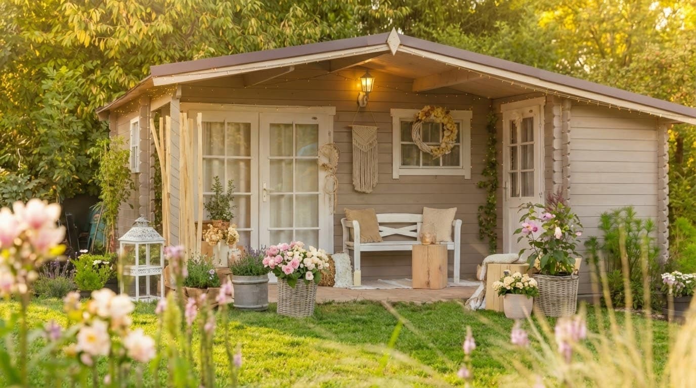 Zahradní domek u ateliéru v Čechyni nedaleko Brna, exteriér pro venkovní focení