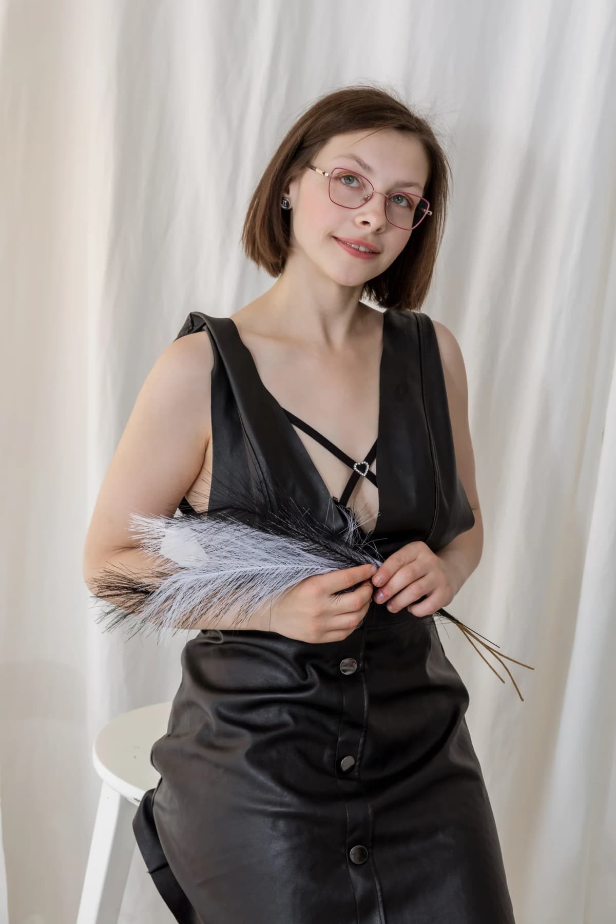 Klidný portrét boudoir focení v Marčelině ateliéru