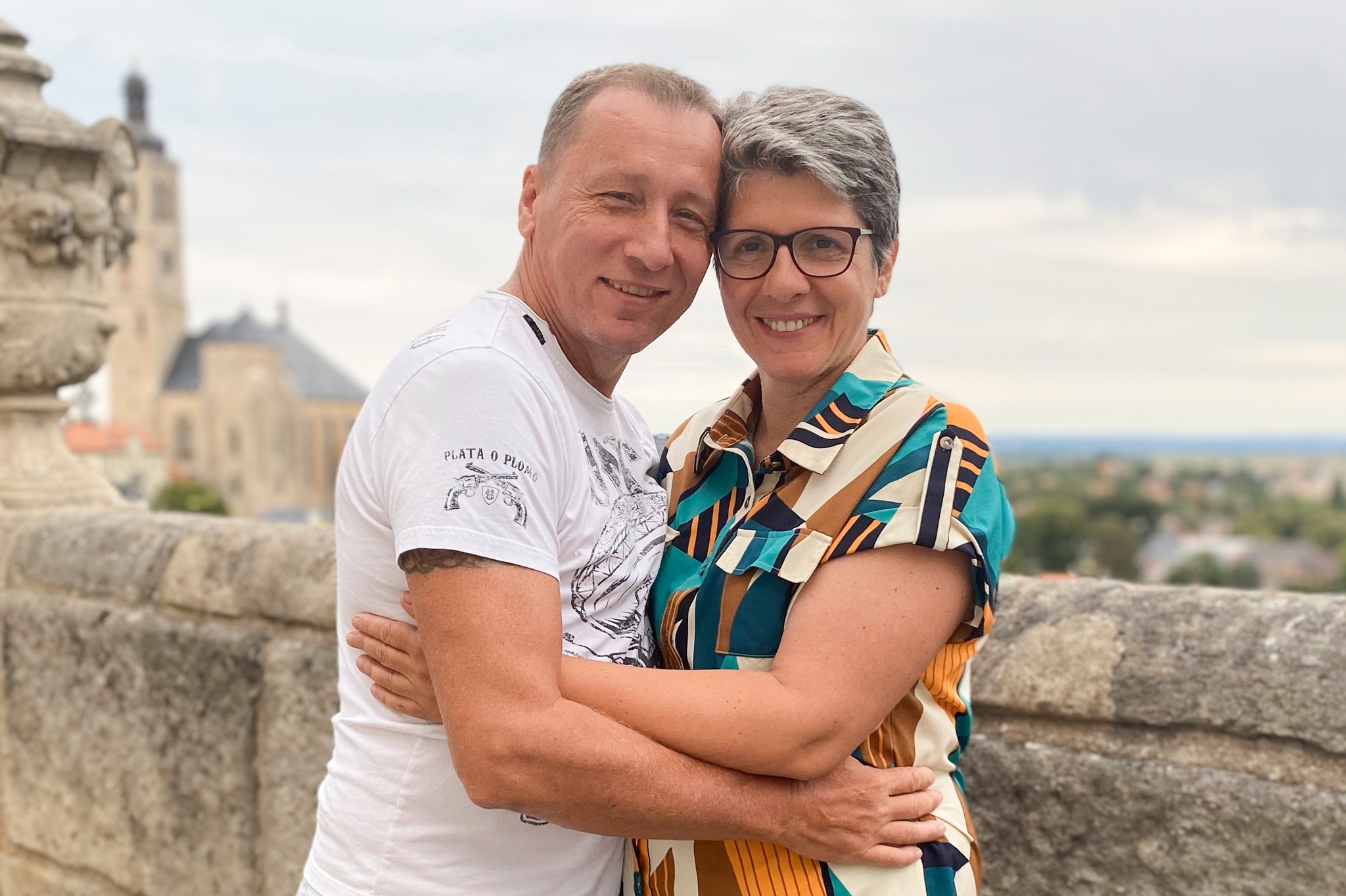 Marcela Kramářová s manželem, rodinné foto