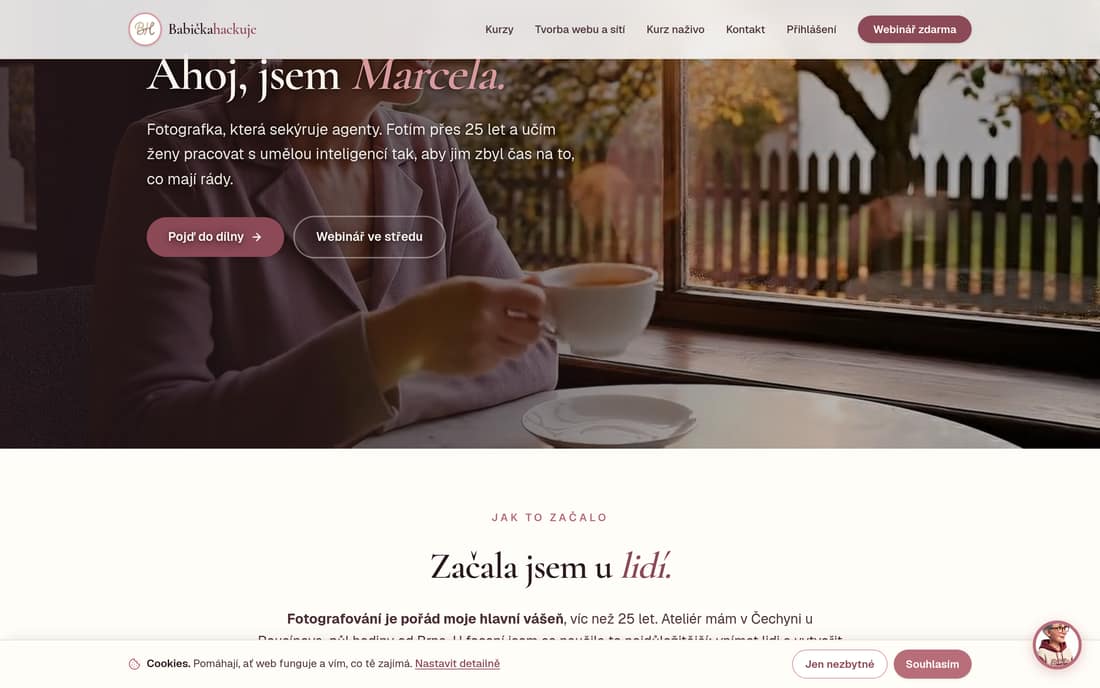Web BabičkaHackuje: Ahoj, jsem Marcela